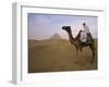 Bedouin Camel Rider in Front of Pyramid of Djoser, Egypt, North Africa-Staffan Widstrand-Framed Photographic Print