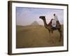 Bedouin Camel Rider in Front of Pyramid of Djoser, Egypt, North Africa-Staffan Widstrand-Framed Photographic Print