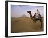 Bedouin Camel Rider in Front of Pyramid of Djoser, Egypt, North Africa-Staffan Widstrand-Framed Photographic Print