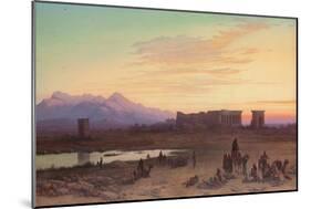 Bedouin Encampment before the Temple of Hathor at Dendera-Charles Vacher-Mounted Giclee Print