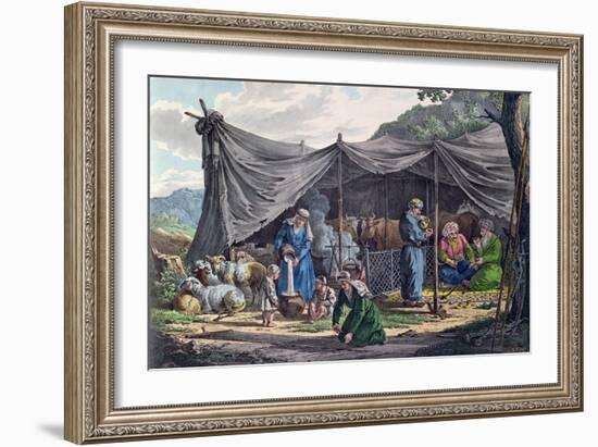 Bedouin Encampment in Lebanon, Early 19th Century-null-Framed Giclee Print