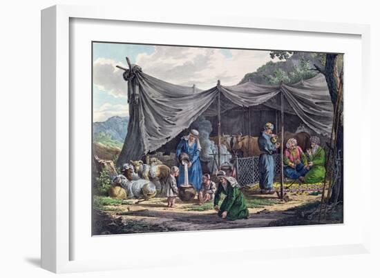 Bedouin Encampment in Lebanon, Early 19th Century-null-Framed Giclee Print