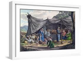 Bedouin Encampment in Lebanon, Early 19th Century-null-Framed Giclee Print