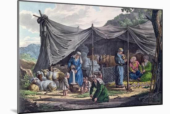 Bedouin Encampment in Lebanon, Early 19th Century-null-Mounted Giclee Print