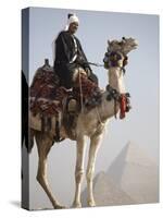 Bedouin Guide on Camel-Back Overlooking the Pyramids of Giza, Cairo, Egypt-Mcconnell Andrew-Stretched Canvas