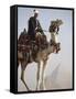 Bedouin Guide on Camel-Back Overlooking the Pyramids of Giza, Cairo, Egypt-Mcconnell Andrew-Framed Stretched Canvas