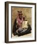 Bedouin Man in Traditional Dress Playing a Musical Instrument, Beida, Jordan, Middle East-Sergio Pitamitz-Framed Photographic Print