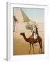 Bedouin on camel on the Giza plateau in Cairo. Ca. 1900-1910-null-Framed Giclee Print