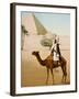 Bedouin on camel on the Giza plateau in Cairo. Ca. 1900-1910-null-Framed Giclee Print