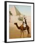 Bedouin on camel on the Giza plateau in Cairo. Ca. 1900-1910-null-Framed Giclee Print