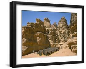 Bedouin Tent and Rocks of the Desert, Wadi Rum, Jordan, Middle East-Alison Wright-Framed Photographic Print