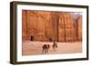 Bedouin with Donkeys in Front of the Outer Siq, Petra, Jordan, Middle East-Neil Farrin-Framed Photographic Print