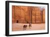 Bedouin with Donkeys in Front of the Outer Siq, Petra, Jordan, Middle East-Neil Farrin-Framed Photographic Print