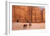 Bedouin with Donkeys in Front of the Outer Siq, Petra, Jordan, Middle East-Neil Farrin-Framed Photographic Print