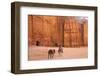 Bedouin with Donkeys in Front of the Outer Siq, Petra, Jordan, Middle East-Neil Farrin-Framed Photographic Print