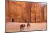 Bedouin with Donkeys in Front of the Outer Siq, Petra, Jordan, Middle East-Neil Farrin-Mounted Photographic Print