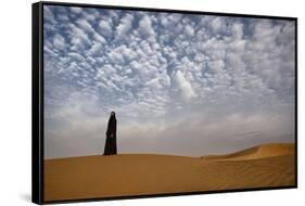 Bedouin woman in the desert. Abu Dhabi, UAE.-Tom Norring-Framed Stretched Canvas