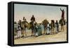 Bedouins and Camels in the Desert, Egypt-null-Framed Stretched Canvas