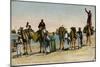 Bedouins and Camels in the Desert, Egypt-null-Mounted Art Print