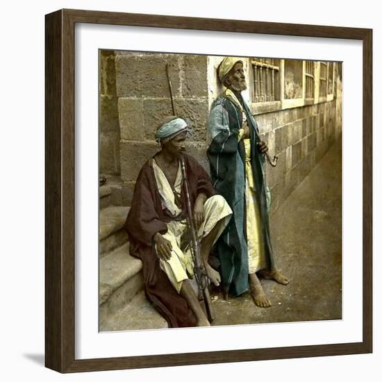 Bedouins in Alexandria (Egypt)-Leon, Levy et Fils-Framed Photographic Print