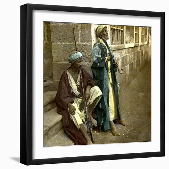 Bedouins in Alexandria (Egypt)-Leon, Levy et Fils-Framed Photographic Print