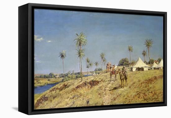 Bedouins riding camels. 1894-Holger H Jerichau-Framed Stretched Canvas
