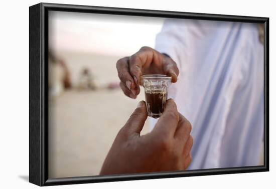 Bedouins sharing tea in the Sahara, Douz, Kebili, Tunisia-Godong-Framed Photographic Print