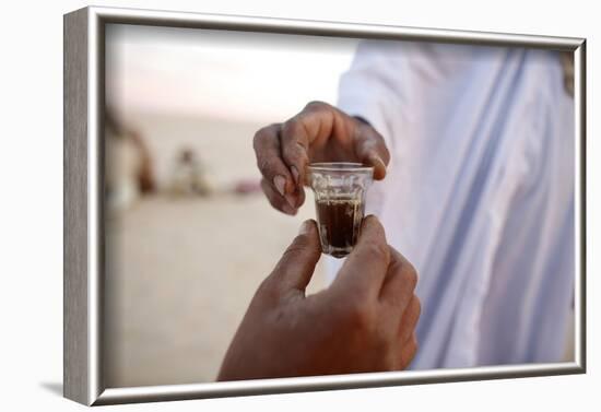 Bedouins sharing tea in the Sahara, Douz, Kebili, Tunisia-Godong-Framed Photographic Print