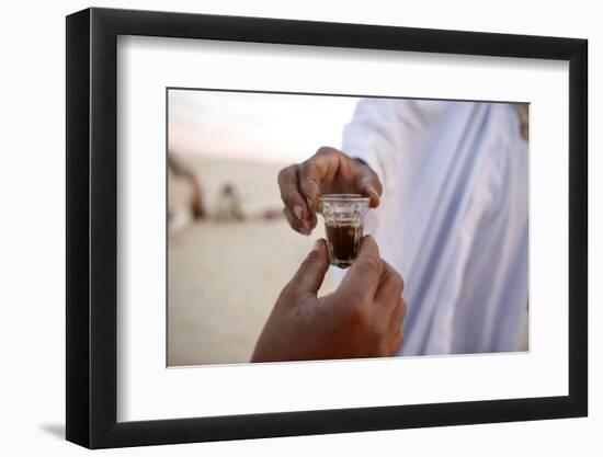 Bedouins sharing tea in the Sahara, Douz, Kebili, Tunisia-Godong-Framed Photographic Print