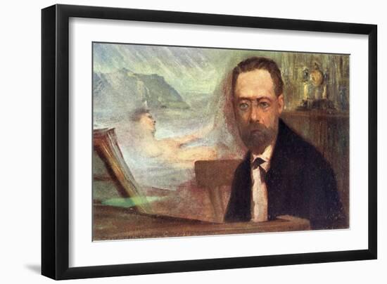 Bedrich Smetana composing at-Gaetano Esposito-Framed Giclee Print