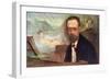 Bedrich Smetana composing at-Gaetano Esposito-Framed Giclee Print