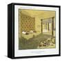 Bedroom for Two Small Girls, from 'Repertoire of Modern Taste', Published 1929 (Colour Litho)-Jacques-emile Ruhlmann-Framed Stretched Canvas