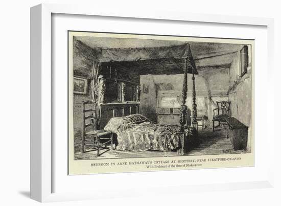 Bedroom in Anne Hathaway's Cottage at Shottery, Near Stratford-On-Avon-null-Framed Giclee Print