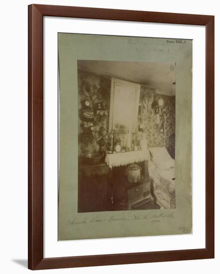 Bedroom of a Female Worker, Rue De Belleville, Paris, 1910-Eugene Atget-Framed Giclee Print