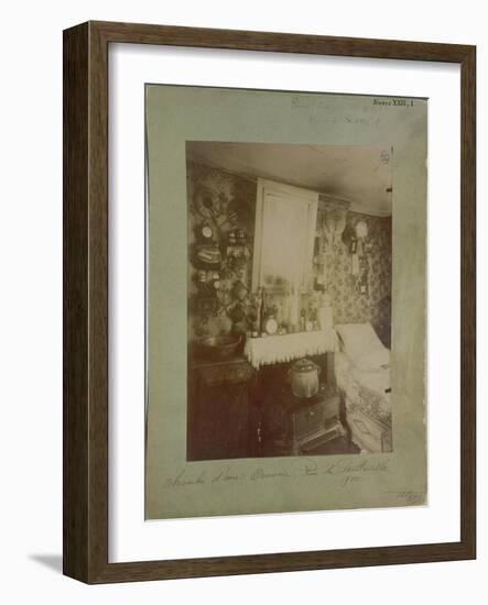 Bedroom of a Female Worker, Rue De Belleville, Paris, 1910-Eugene Atget-Framed Giclee Print