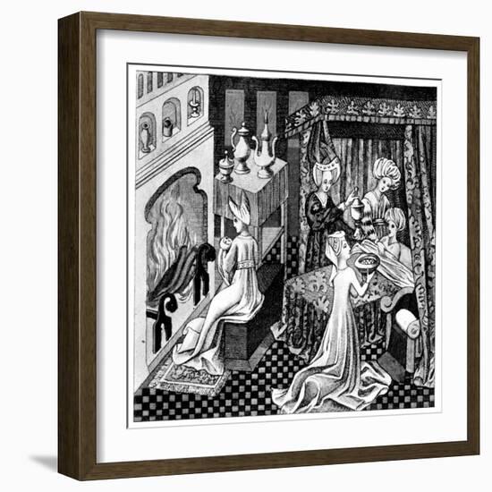 Bedroom Scene, 15th Century-null-Framed Giclee Print