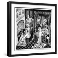 Bedroom Scene, 15th Century-null-Framed Giclee Print