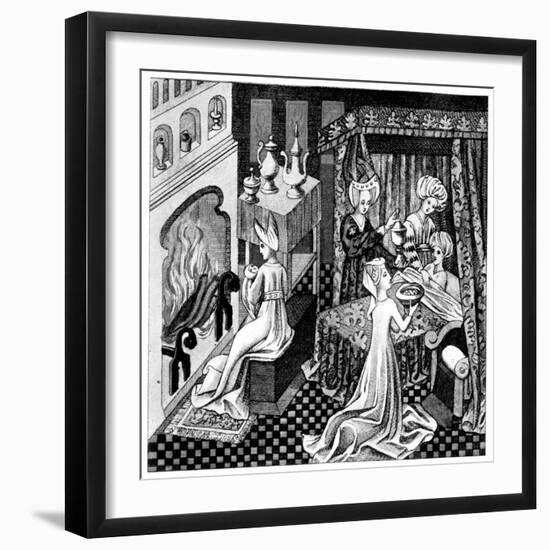 Bedroom Scene, 15th Century-null-Framed Giclee Print