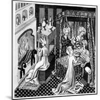 Bedroom Scene, 15th Century-null-Mounted Giclee Print