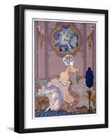 Bedroom Scene from "Les Liaisons Dangereuses" by Pierre Choderlos De Laclos Published 1920s-Georges Barbier-Framed Giclee Print