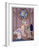 Bedroom Scene from "Les Liaisons Dangereuses" by Pierre Choderlos De Laclos Published 1920s-Georges Barbier-Framed Giclee Print