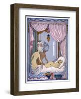 Bedroom Scene from "Les Liaisons Dangereuses" by Pierre Choderlos De Laclos Published 1920s-Georges Barbier-Framed Giclee Print