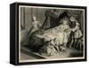 Bedroom Scene with a Couple, Two Servants and a Dog-null-Framed Stretched Canvas