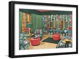 Bedroom with Floral Patterns-null-Framed Art Print