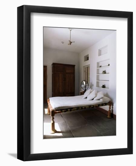 Bedroom with Traditional Low Slung Bed or Charpoy in a Home in Amber, Near Jaipur, India-John Henry Claude Wilson-Framed Photographic Print