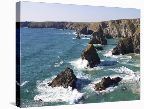 Bedruthan Steps, Cornwall, England, United Kingdom, Europe-Jeremy Lightfoot-Stretched Canvas