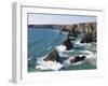 Bedruthan Steps, Cornwall, England, United Kingdom, Europe-Jeremy Lightfoot-Framed Photographic Print