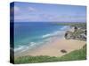 Bedruthan Steps, Cornwall, England, United Kingdom-J Lightfoot-Stretched Canvas