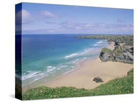 Bedruthan Steps, Cornwall, England, United Kingdom-J Lightfoot-Stretched Canvas