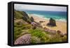 Bedruthan Steps, Newquay, Cornwall, England, United Kingdom-Billy Stock-Framed Stretched Canvas